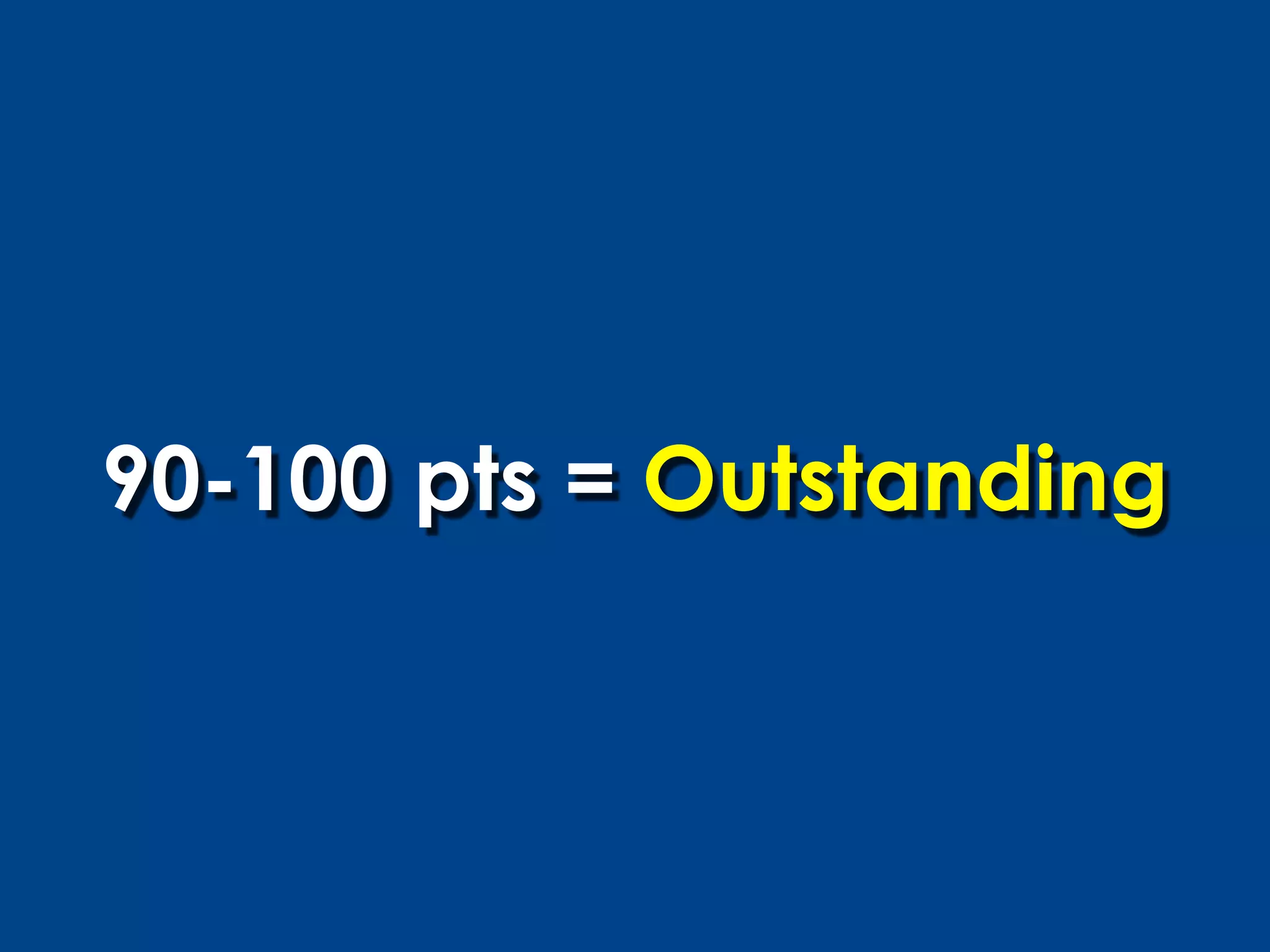 90-100 pts = Outstanding
 