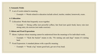 Collocations Fast Food Sentence. Example TPS-English language_campus purposespptx | PPTX