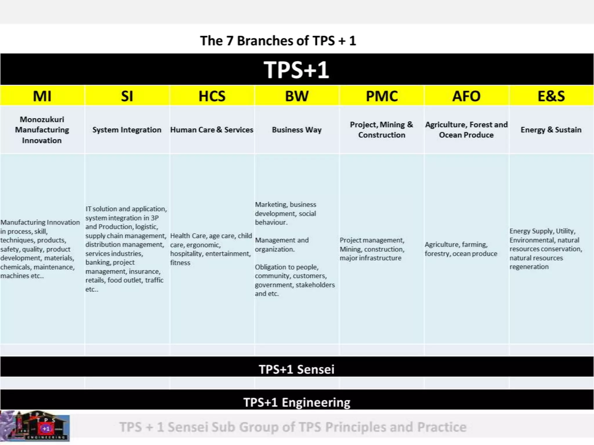 The 7 Branches of TPS + 1 | PPTX