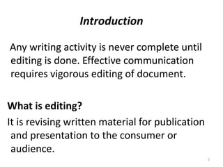 HOW MODERN EDITING TECHNIQUES ARE USED AT THE WORKPLACE ASSIGNMENT PPT ...