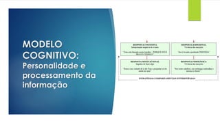 MODELO
COGNITIVO:
Personalidade e
processamento da
informação
 