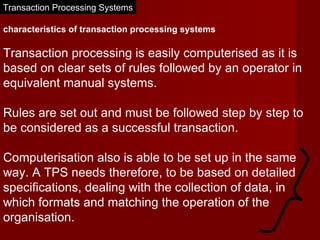 HSC Transaction processing systems | PPT