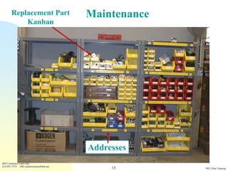 Replacement Part                   Maintenance
           Kanban




                                          Addresses
Bill Costantino, Lean Mfg
616-891-7578 EBCostantino@earthlink.net
                                               13       SW 2-Day Training
 