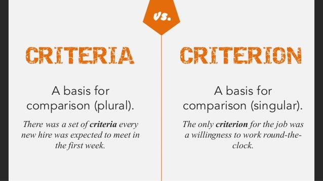 criteria a basis for