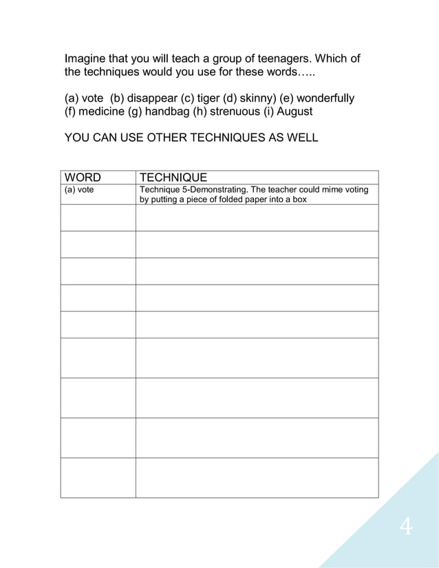 Tp teaching vocabulary lesson plan | PDF | Homework and Study | Education