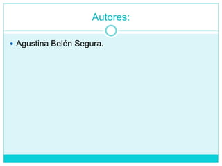 Autores:
 Agustina Belén Segura.
 