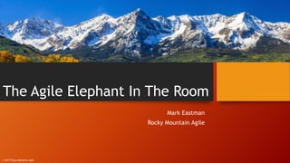 The Agile Elephant In The Room
Mark Eastman
Rocky Mountain Agile
© 2017 Rocky Mountain Agile
 