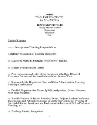 The Teaching Portfolio: Reflective Practice for Improvement and ...