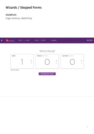 Wizard Design Examples Uxpin web ui design patterns 2014 | PDF