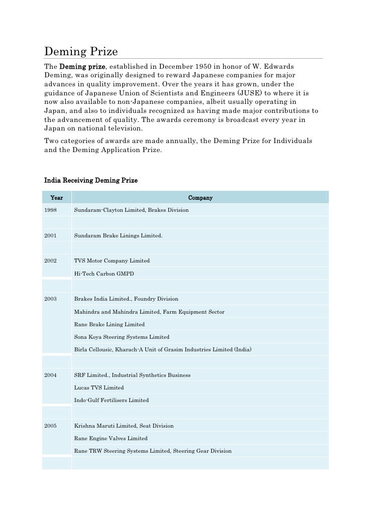 deming assignment Answer to using deming's 1987 article, transformation of today's management, address the following: explain how you think some o. deming assignment Answer to using deming's 1987 article, transformation of today's management, address the following: explain how you think some o.