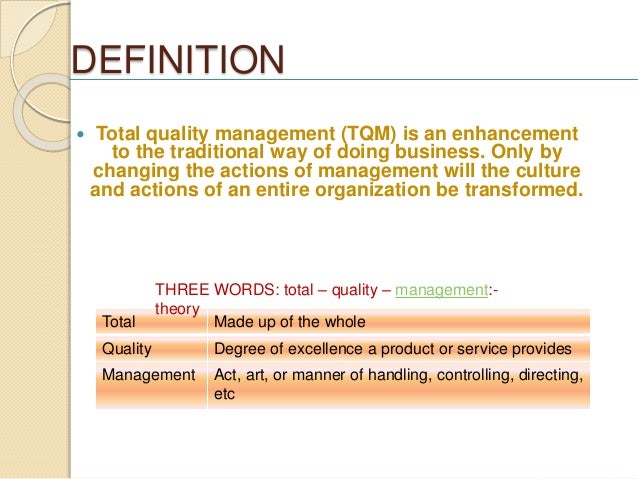 Total Quality Management Total Quality Management