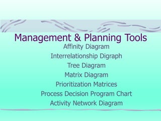 An Affinity diagram and Interrelationships | PDF