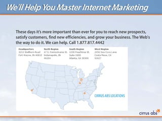 We'll Help You Master Internet Marketing

  These days it’s more important than ever for you to reach new prospects,
  sat...