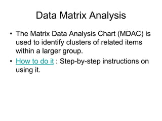 New Quality Tools in total quality management | PPT