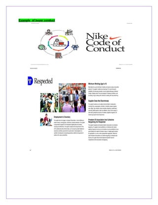 Example of buyer conduct
 