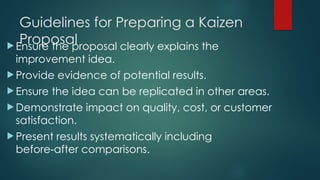 Kaizen Proposal Example Comprehensive Guide to Kaizen and Lean Management for Continuous ...