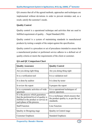 Total Quality Management System in Agribusiness | PDF