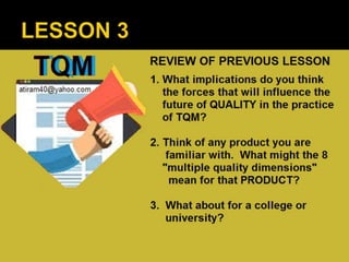 LESSON 3- TOTAL QUALITY MANAGEMENT | PPTX