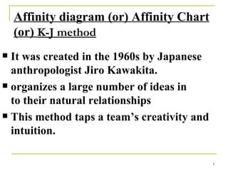 Kj Method NEW SEVEN TOOLS OF QUALITY MANAGEMENT | PPT