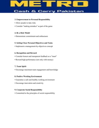 Information Technology of Metro (MCC)-  TQM
