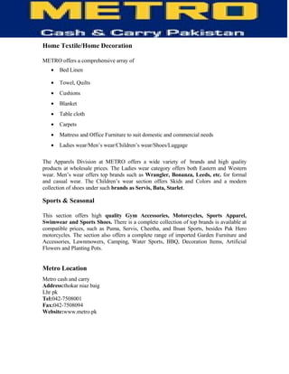 Information Technology of Metro (MCC)-  TQM