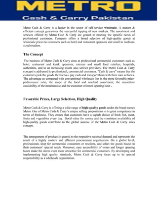 Information Technology of Metro (MCC)-  TQM