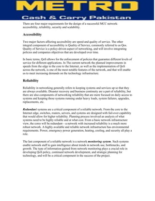 Information Technology of Metro (MCC)-  TQM