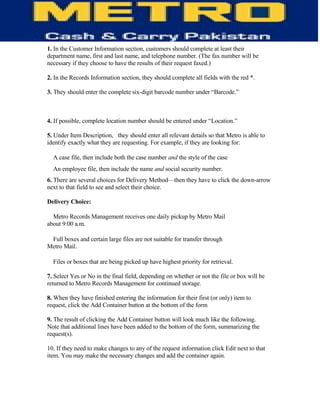 Information Technology of Metro (MCC)-  TQM