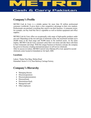 Information Technology of Metro (MCC)-  TQM