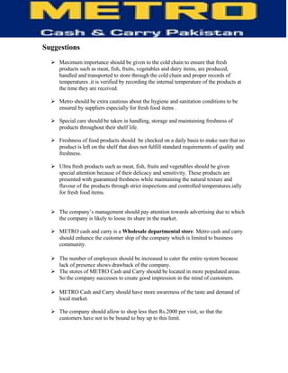 Information Technology of Metro (MCC)-  TQM