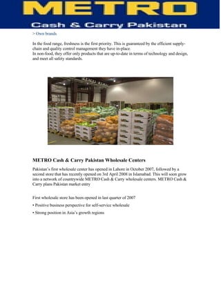 Information Technology of Metro (MCC)-  TQM