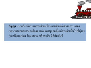 สัญญา หมายถึง นิติกรรมสองฝ่ายหรือหลายฝ่ายที่เกิดจากการแสดง
เจตนาเสนอและสนองต้องตรงกันของบุคคลตั้งแต่สองฝ่ายขึ้นไปที่มุ่งจะ
ก่อ เปลี่ยนแปลง โอน สงวน หรือระงับ นิติสัมพันธ์
 