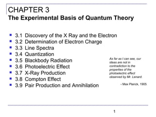 CHAPTER 3 The Experimental Basis of Quantum Theory | PPT