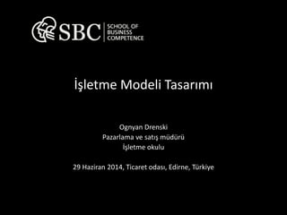 İşletme Modeli Tasarımı 
Ognyan Drenski 
Pazarlama ve satış müdürü 
İşletme okulu 
29 Haziran 2014, Ticaret odası, Edirne, Türkiye  