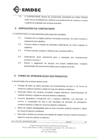 BRT/EMDEC-plano operacional agosto 2015