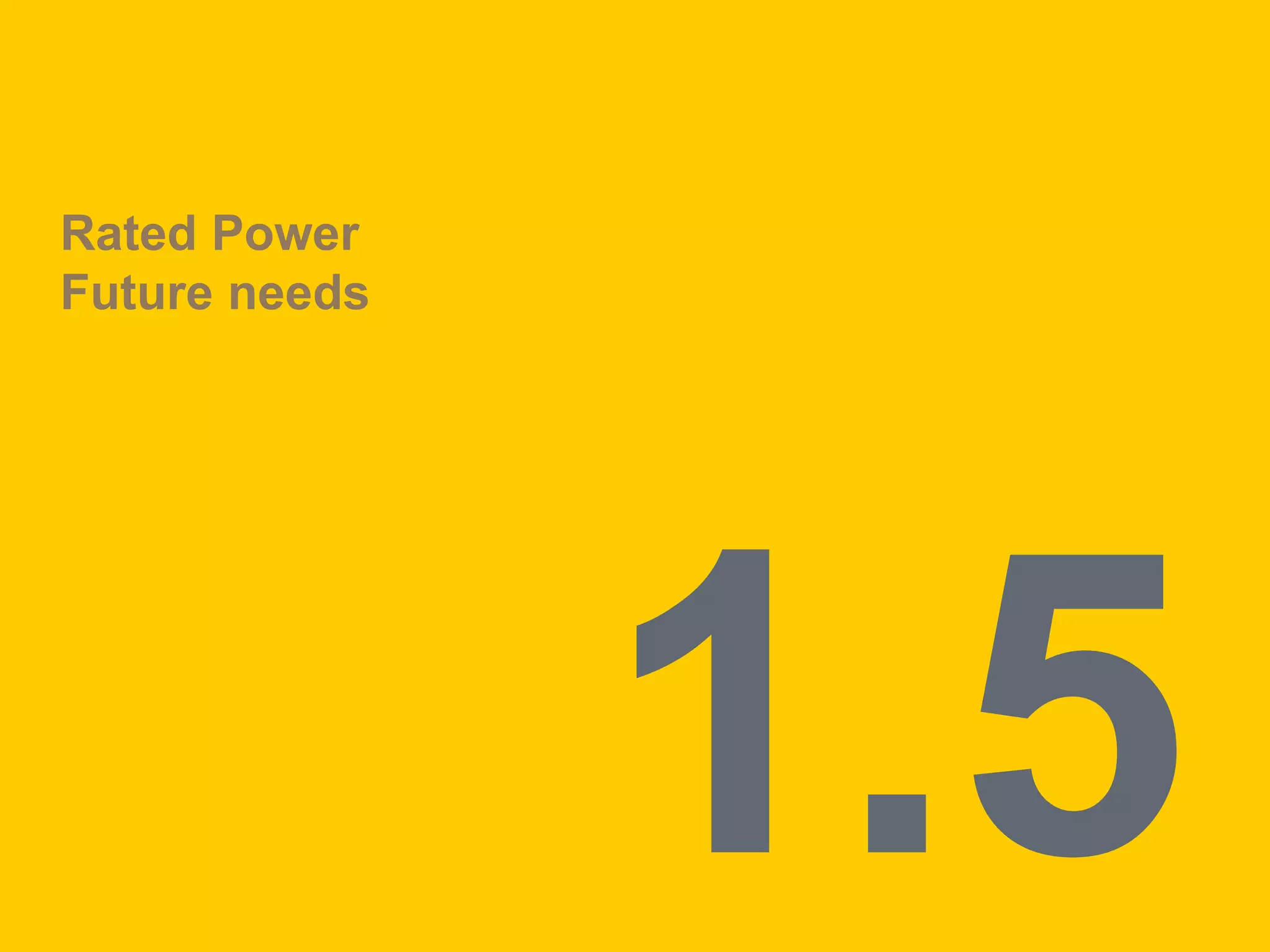 Rated Power
Future needs
 