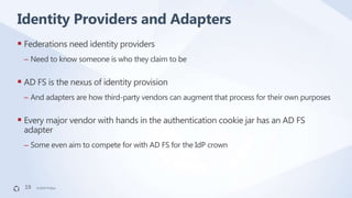 ©2019 FireEye©2019 FireEye
 Federations need identity providers
– Need to know someone is who they claim to be
 AD FS is...