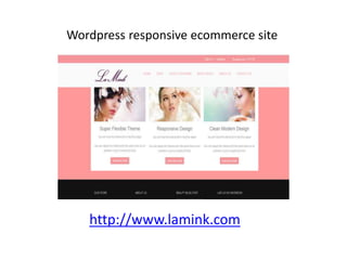 Wordpress responsive ecommerce site
http://www.lamink.com
 