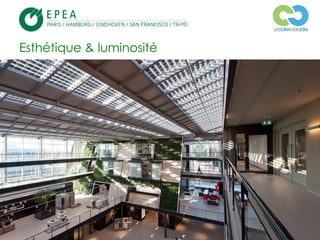 © 2013, EPEA Paris/LTF/ZC – Tous droits réservés
Esthétique & luminosité
 