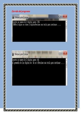 Corrida del programa
 