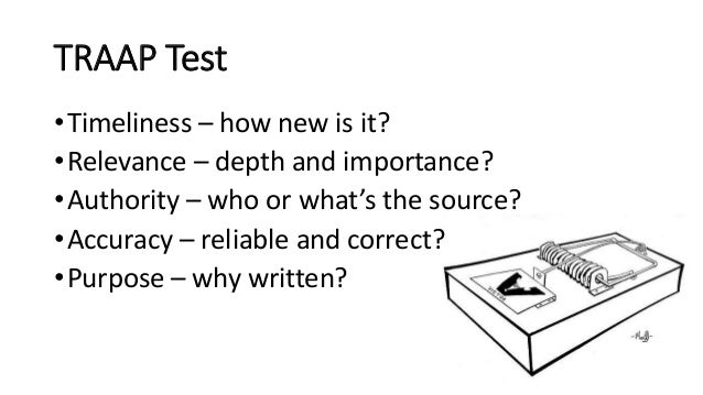 Evaluating Sources with the TRAAP Test
