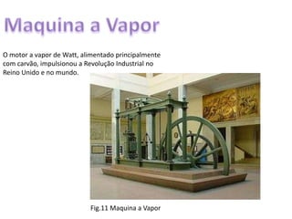 1860 - O inventor belga Jean-Joseph-EtienneLenoir desenvolve o primeiro motor a explosão.1876 - O americano Alexander Graham Bell inventa o telefone, possibilitando a comunicação entre pessoas situadas a longas distâncias.