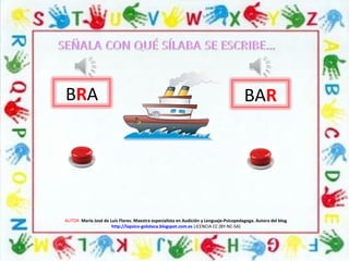 AUTOR: María José de Luis Flores. Maestra especialista en Audición y Lenguaje-Psicopedagoga. Autora del blog
http://lapsico-goloteca.blogspot.com.es LICENCIA CC (BY-NC-SA)
BRA BAR
 