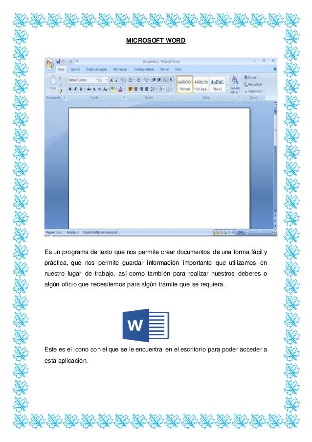 word y sus componentes