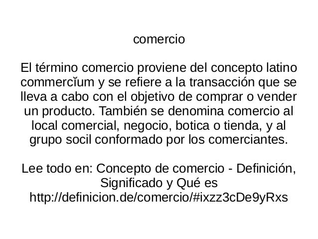 De Donde Proviene La Palabra Comercio