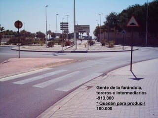 Gente de la farándula, toreros e intermediarios  -913.000  * Quedan para producir   100.000  