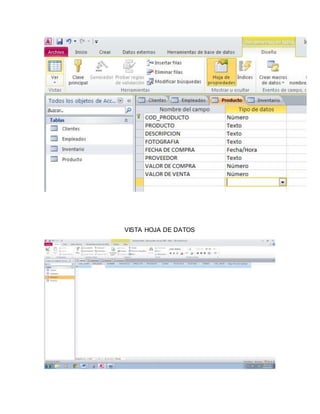 VISTA HOJA DE DATOS 
 