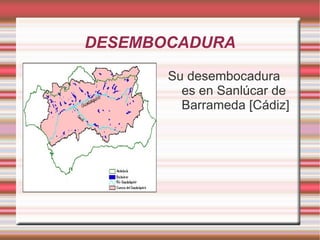DESEMBOCADURA

       Su desembocadura
         es en Sanlúcar de
         Barrameda [Cádiz]
 