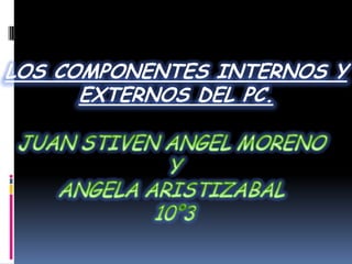 LOS COMPONENTES INTERNOS Y
      EXTERNOS DEL PC.
 