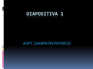 DIAPOSITIVA 1




ASPT. SANIPATIN PATRICIO
 